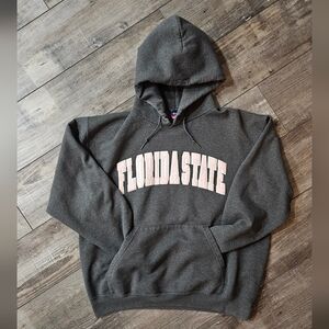 FLORIDA STATE UNIV Champion Hoodie Size Large - Gray Light Pink White